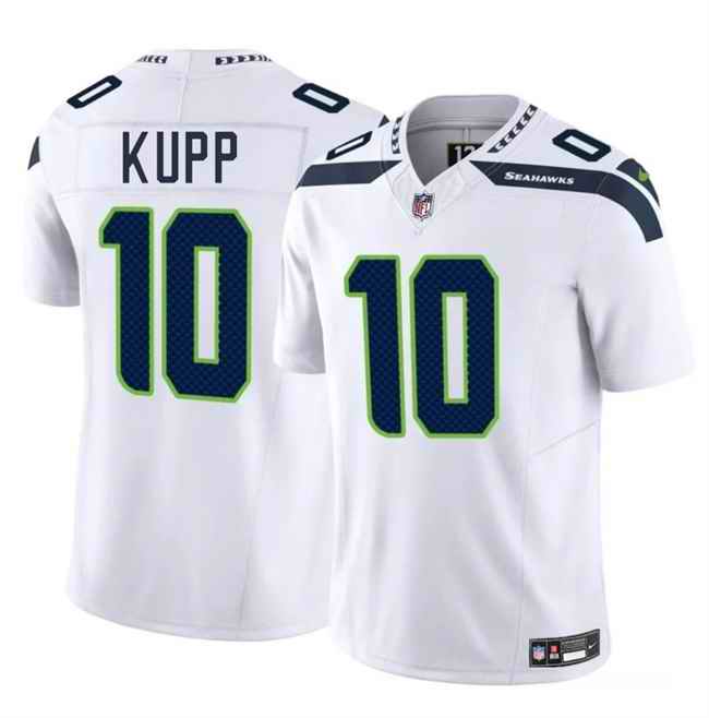 Men's Seattle Seahawks #10 Cooper Kupp White 2025 F.U.S.E. Vapor Limited Stitched Football Jersey